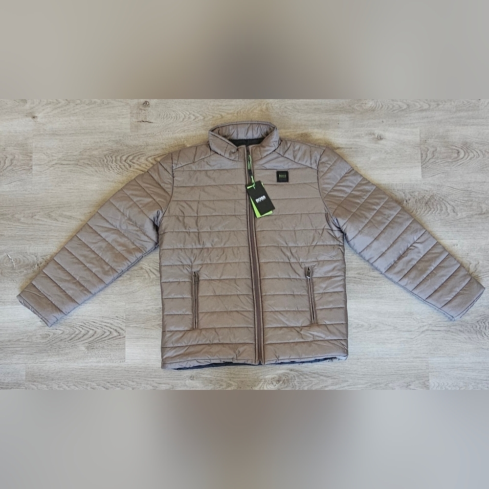 Hugo Boss Men’s Quilted Puffer Jacket – Size XXL – Taupe